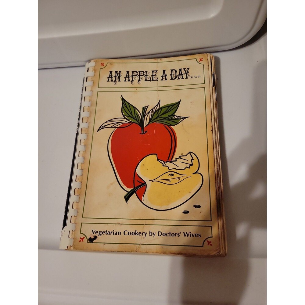 An Apple a Day Vegetarian Cookery~ Vintage Retro~ 1967~ 5th Edition